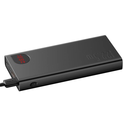 Baseus Adaman Metal Powerbank, 20000mAh, 2xUSB, USB-C, Lightning, microUSB, 22.5W (fekete) Baseus Adaman Metal Powerbank, 20000mAh, 2xUSB, USB-C, Lightning, microUSB, 22.5W (fekete)