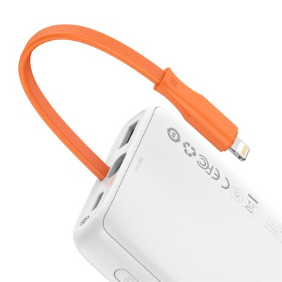 Baseus Block Power Bank 10000mAh, 20 W + Lightning kábel (fehér) Baseus Block Power Bank 10000mAh, 20 W + Lightning kábel (fehér)