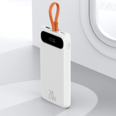Baseus Block Power Bank 10000mAh, 20 W + Lightning kábel (fehér) Baseus Block Power Bank 10000mAh, 20 W + Lightning kábel (fehér)