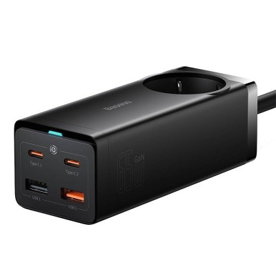 Baseus GaN3 Pro hálózati töltő 2xUSB + 2xUSB-C + AC, 65W (fekete) Baseus GaN3 Pro hálózati töltő 2xUSB + 2xUSB-C + AC, 65W (fekete)
