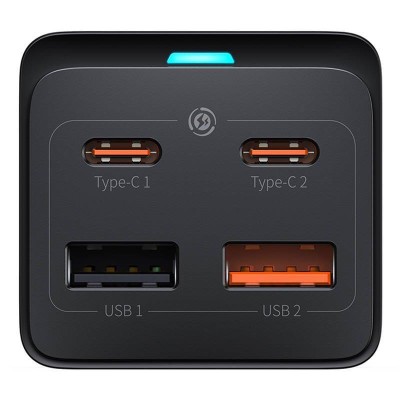 Baseus GaN3 Pro hálózati töltő 2xUSB + 2xUSB-C + AC, 65W (fekete) Baseus GaN3 Pro hálózati töltő 2xUSB + 2xUSB-C + AC, 65W (fekete)