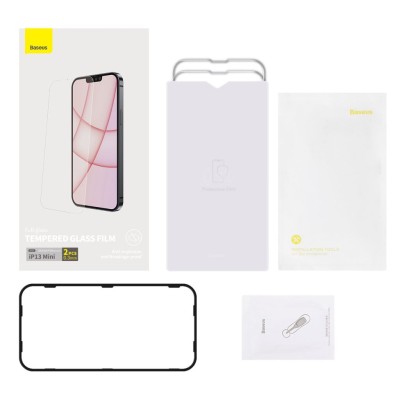Baseus edzett üveg 0.3mm kijelzővédő üvegfólia iPhone 13 Minihez (2db) Baseus edzett üveg 0.3mm kijelzővédő üvegfólia iPhone 13 Minihez (2db)