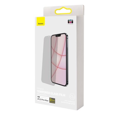 Baseus Tempered Glass Anti-spy 0.3mm iPhone 13 Pro Max készülékhez (2db) Baseus Tempered Glass Anti-spy 0.3mm iPhone 13 Pro Max készülékhez (2db)