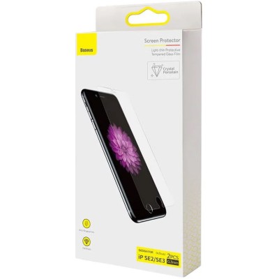 Baseus kijelzővédő üvegfólia edzett üveg 0,3 mm iPhone SE 2 / iPhone SE 3 Baseus kijelzővédő üvegfólia edzett üveg 0,3 mm iPhone SE 2 / iPhone SE 3