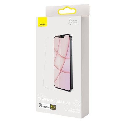 Baseus Tempered Glass 0.3mm kijelzővédő üvegfólia iPhone 13 Pro Max készülékhez (2db) Baseus Tempered Glass 0.3mm kijelzővédő üvegfólia iPhone 13 Pro Max készülékhez (2db)