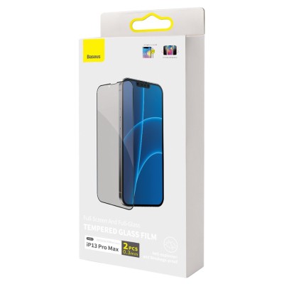 Baseus Tempered Glass Anti-spy 0.23 mm kijelzővédő üvegfólia iPhone 13 Pro Max készülékhez (2db) Baseus Tempered Glass Anti-spy 0.23 mm kijelzővédő üvegfólia iPhone 13 Pro Max készülékhez (2db)