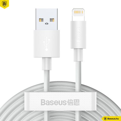 Baseus Simple Wisdom Lightning adat/töltőkábel 2,4A 1,5m (2db/cs.) - Fehér Baseus Simple Wisdom Lightning adat/töltőkábel 2,4A 1,5m (2db/cs.) - Fehér