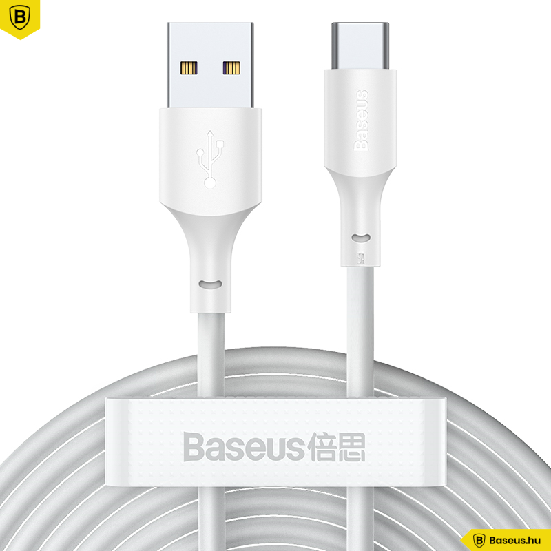 Baseus Simple Wisdom USB-C adat/töltőkábel PD 40W 5A 1,5m (2db) - Fehér Baseus Simple Wisdom USB-C adat/töltőkábel PD 40W 5A 1,5m (2db) - Fehér