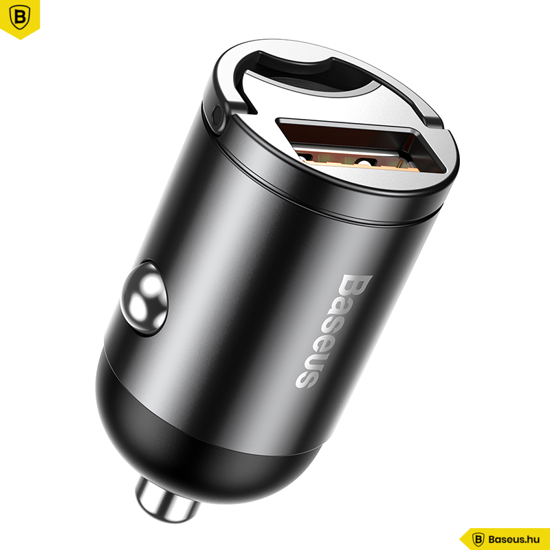 Baseus Tiny Star mini autós töltő, USB, QC 3.0, 30 W, szürke Baseus Tiny Star mini autós töltő, USB, QC 3.0, 30 W, szürke