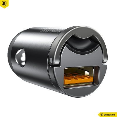 Baseus Tiny Star mini autós töltő, USB, QC 3.0, 30 W, szürke Baseus Tiny Star mini autós töltő, USB, QC 3.0, 30 W, szürke