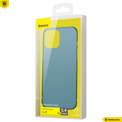 Baseus iPhone 12 Mini matt üveg tok - Kék Baseus iPhone 12 Mini matt üveg tok - Kék