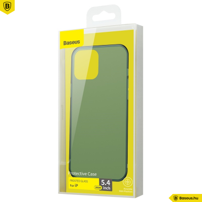 Baseus iPhone 12 Mini matt üveg tok - Zöld Baseus iPhone 12 Mini matt üveg tok - Zöld