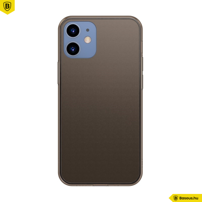 Baseus iPhone 12/12 Pro matt üveg tok - Fekete Baseus iPhone 12/12 Pro matt üveg tok - Fekete