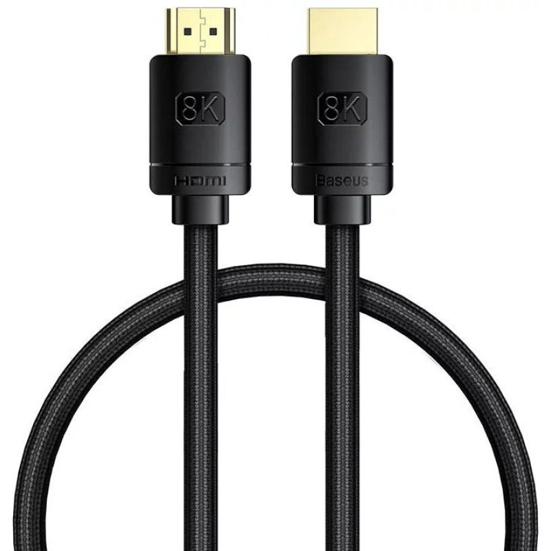 Baseus High Definition HDMI - HDMI kábel, 0.5m, 8K, fekete Baseus High Definition HDMI - HDMI kábel, 0.5m, 8K, fekete