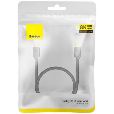 Baseus High Definition HDMI - HDMI kábel, 0.5m, 8K, fekete Baseus High Definition HDMI - HDMI kábel, 0.5m, 8K, fekete