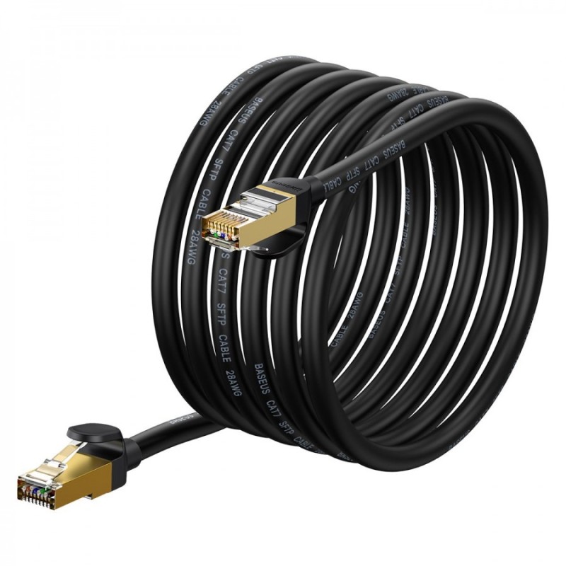 Baseus Speed Seven szupergyors RJ45 internetkábel 10Gbps 5m fekete Baseus Speed Seven szupergyors RJ45 internetkábel 10Gbps 5m fekete