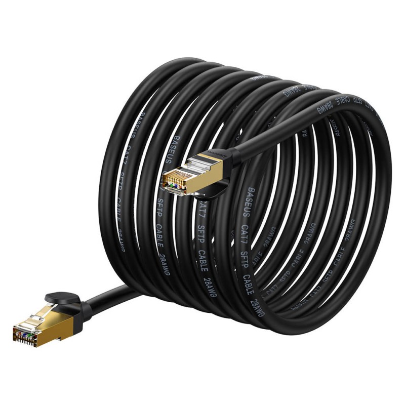 Baseus Speed Seven szupergyors RJ45 internetkábel 10Gbps 10m fekete Baseus Speed Seven szupergyors RJ45 internetkábel 10Gbps 10m fekete