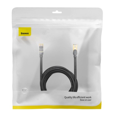 Baseus Speed Seven szupergyors RJ45 internetkábel 10Gbps 10m fekete Baseus Speed Seven szupergyors RJ45 internetkábel 10Gbps 10m fekete