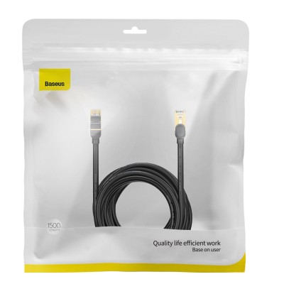 Baseus Speed Seven szupergyors RJ45 internetkábel 10Gbps 15m fekete Baseus Speed Seven szupergyors RJ45 internetkábel 10Gbps 15m fekete