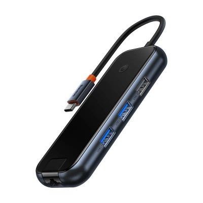 Baseus AcmeJoy 8 az 1-ben Hub USB-C - HDMI + 2xUSB + PD + SD/TF + RJ45 (sötétszürke) Baseus AcmeJoy 8 az 1-ben Hub USB-C - HDMI + 2xUSB + PD + SD/TF + RJ45 (sötétszürke)