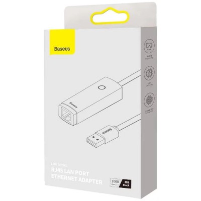 Baseus Lite Series USB – RJ45 hálózati adapter (fekete) Baseus Lite Series USB – RJ45 hálózati adapter (fekete)