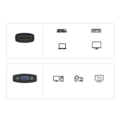 Baseus Lite Series HDMI-VGA adapter + mini jack 3.5mm (fekete) Baseus Lite Series HDMI-VGA adapter + mini jack 3.5mm (fekete)