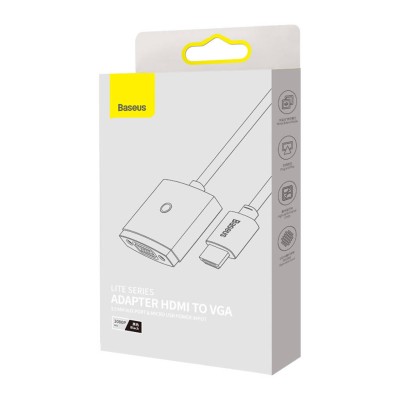 Baseus Lite Series HDMI-VGA adapter + mini jack 3.5mm (fekete) Baseus Lite Series HDMI-VGA adapter + mini jack 3.5mm (fekete)
