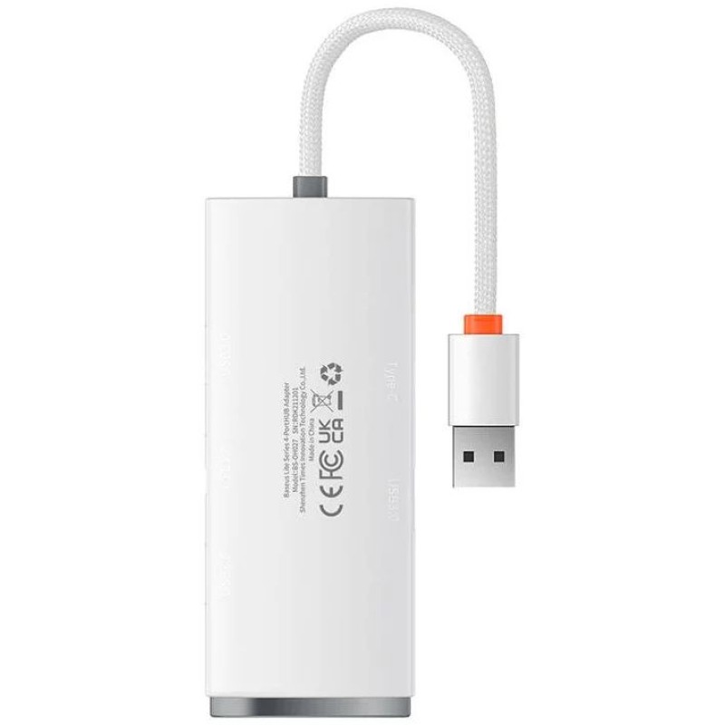 Baseus Lite Sorozat Hub 4 az 1-ben USB - 4x USB 3.0, 25 cm (fehér) Baseus Lite Sorozat Hub 4 az 1-ben USB - 4x USB 3.0, 25 cm (fehér)