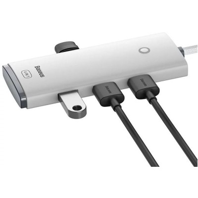 Baseus Lite Sorozat Hub 4 az 1-ben USB - 4x USB 3.0, 25 cm (fehér) Baseus Lite Sorozat Hub 4 az 1-ben USB - 4x USB 3.0, 25 cm (fehér)