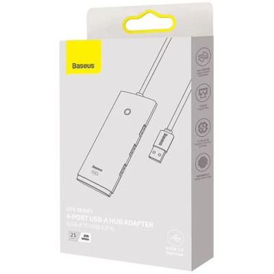 Baseus Lite Sorozat Hub 4 az 1-ben USB - 4x USB 3.0, 25 cm (fehér) Baseus Lite Sorozat Hub 4 az 1-ben USB - 4x USB 3.0, 25 cm (fehér)