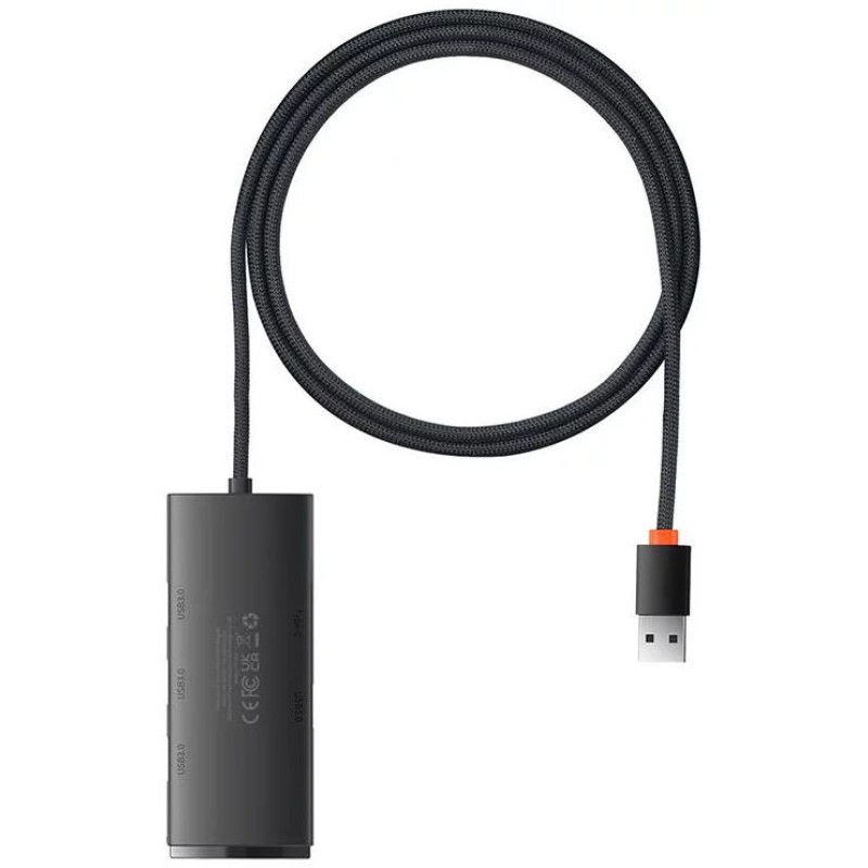 Baseus Lite Sorozat Hub 4 az 1-ben USB - 4x USB 3.0, 1m (fekete) Baseus Lite Sorozat Hub 4 az 1-ben USB - 4x USB 3.0, 1m (fekete)