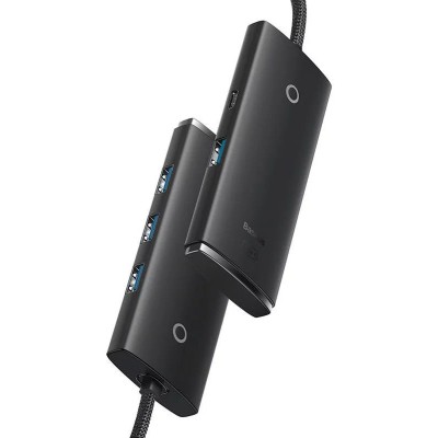 Baseus Lite Sorozat Hub 4 az 1-ben USB - 4x USB 3.0, 1m (fekete) Baseus Lite Sorozat Hub 4 az 1-ben USB - 4x USB 3.0, 1m (fekete)