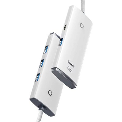 Baseus Lite Sorozat Hub 4 az 1-ben USB - 4x USB 3.0, 1m (fehér) Baseus Lite Sorozat Hub 4 az 1-ben USB - 4x USB 3.0, 1m (fehér)