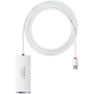 Baseus Lite Sorozat Hub 4 az 1-ben USB - 4x USB 3.0, 2m (fehér) Baseus Lite Sorozat Hub 4 az 1-ben USB - 4x USB 3.0, 2m (fehér)
