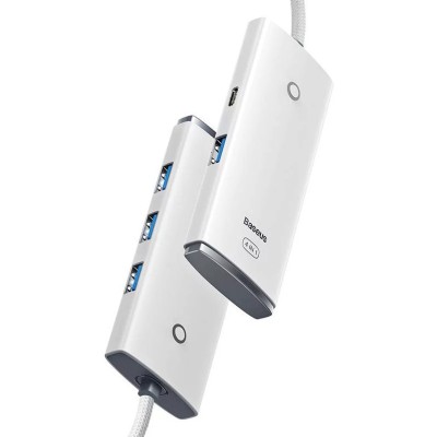 Baseus Lite Sorozat Hub 4 az 1-ben USB - 4x USB 3.0, 2m (fehér) Baseus Lite Sorozat Hub 4 az 1-ben USB - 4x USB 3.0, 2m (fehér)