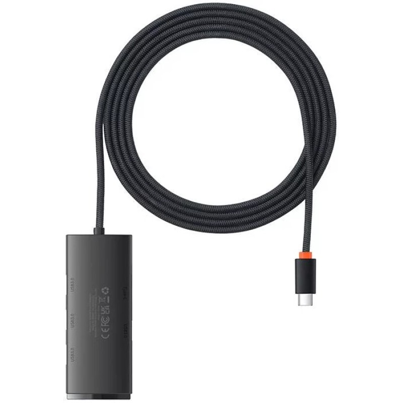 Baseus Lite Sorozat Hub 4 az 1-ben USB-C - 4x USB 3.0 + USB-C, 2m (fekete) Baseus Lite Sorozat Hub 4 az 1-ben USB-C - 4x USB 3.0 + USB-C, 2m (fekete)