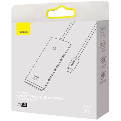 Baseus Lite Sorozat Hub 4 az 1-ben USB-C - 4x USB 3.0 + USB-C, 2m (fekete) Baseus Lite Sorozat Hub 4 az 1-ben USB-C - 4x USB 3.0 + USB-C, 2m (fekete)
