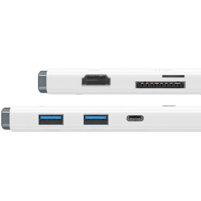 Baseus Lite Sorozat Hub 6 az 1-ben USB-C - 2x USB 3.0 + USB-C PD + HDMI + SD/TF (fehér) Baseus Lite Sorozat Hub 6 az 1-ben USB-C - 2x USB 3.0 + USB-C PD + HDMI + SD/TF (fehér)