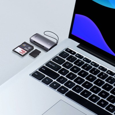 Baseus Lite Series SD/TF memória kártya olvasó, USB (szürke)