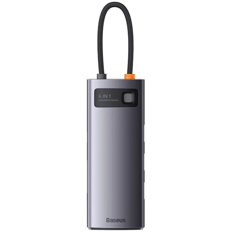 Baseus Metal Gleam Series 6 az 1-ben hub, USB-C - 3x USB 3.0 + USB-C PD + microSD/SD Baseus Metal Gleam Series 6 az 1-ben hub, USB-C - 3x USB 3.0 + USB-C PD + microSD/SD