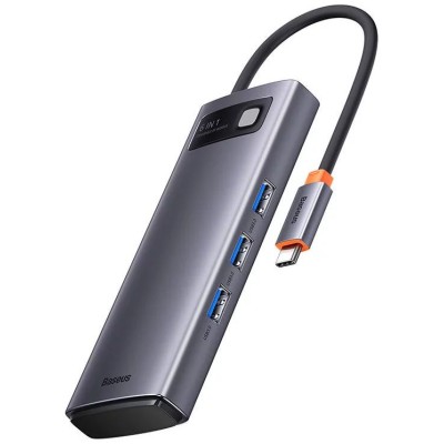 Baseus Metal Gleam Series 6 az 1-ben hub, USB-C - 3x USB 3.0 + USB-C PD + microSD/SD Baseus Metal Gleam Series 6 az 1-ben hub, USB-C - 3x USB 3.0 + USB-C PD + microSD/SD