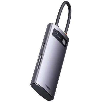 Baseus Metal Gleam Series 6 az 1-ben hub, USB-C - 3x USB 3.0 + USB-C PD + microSD/SD Baseus Metal Gleam Series 6 az 1-ben hub, USB-C - 3x USB 3.0 + USB-C PD + microSD/SD