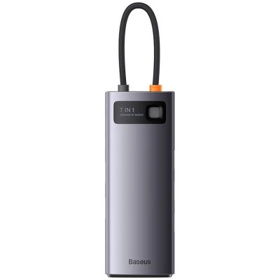Baseus Metal Gleam Series 7 az 1-ben hub, USB-C - 3x USB 3.0 + HDMI + USB-C PD + VGA + Ethernet RJ45