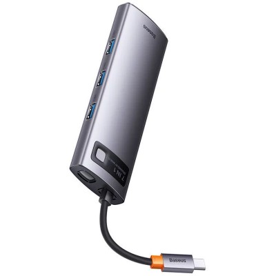 Baseus Metal Gleam Series 7 az 1-ben hub, USB-C - 3x USB 3.0 + 2x HDMI + USB-C PD + Ethernet RJ45 Baseus Metal Gleam Series 7 az 1-ben hub, USB-C - 3x USB 3.0 + 2x HDMI + USB-C PD + Ethernet RJ45