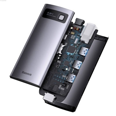 Baseus StarJoy Series Hub 6 az 1-ben USB-C to 3x USB 3.0 + HDMI + USB-C PD + RJ45 Baseus StarJoy Series Hub 6 az 1-ben USB-C to 3x USB 3.0 + HDMI + USB-C PD + RJ45