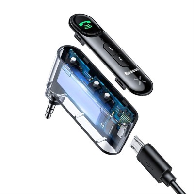 Baseus Qiyin AUX vevő Bluetooth 5.0 (fekete) Baseus Qiyin AUX vevő Bluetooth 5.0 (fekete)