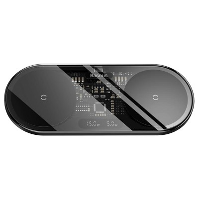 Baseus Digital LED Display Kettős Qi vezeték nélküli töltő, 20W Baseus Digital LED Display Kettős Qi vezeték nélküli töltő, 20W