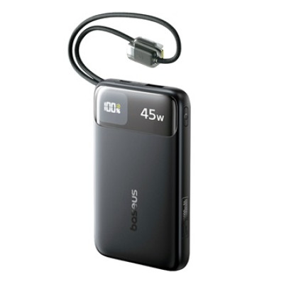 Baseus EnerFill FC11 powerbank 10000 mAh, 45W, két USB-C kábellel – fekete