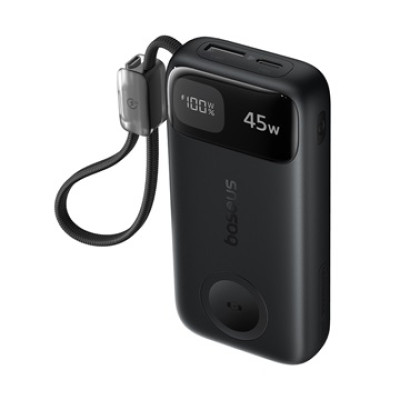 Baseus EnerFill FT31 powerbank 10000 mAh, 45W, Apple Watch töltővel – fekete