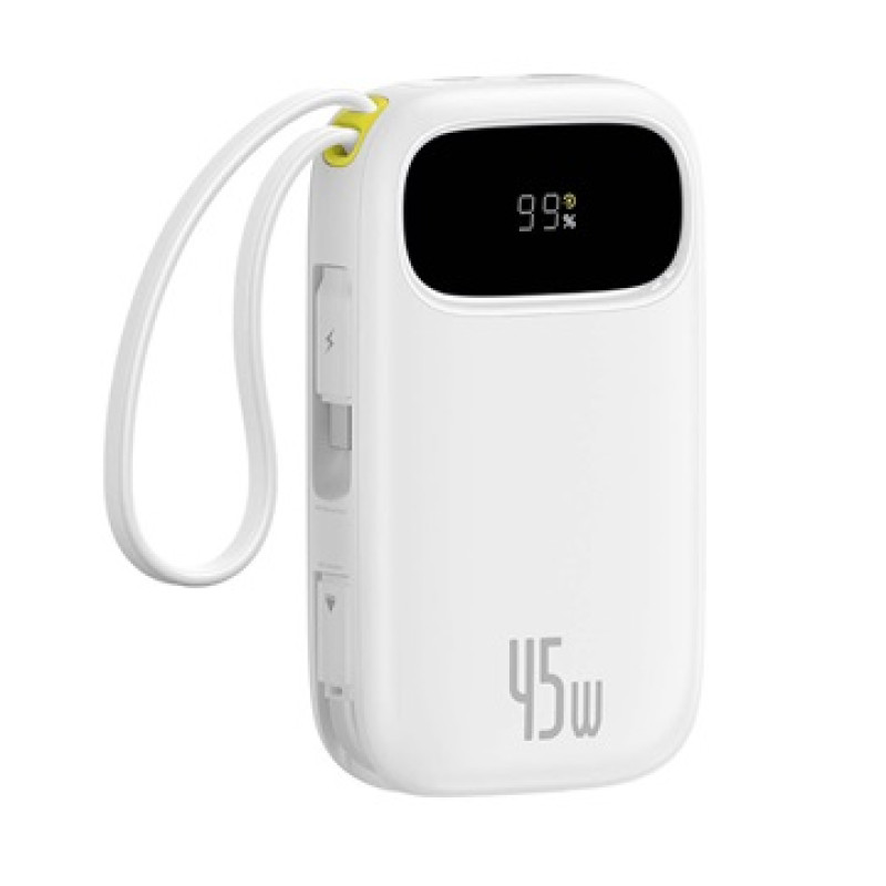 Baseus EnerFill FC31 powerbank 20000 mAh, 45W, két USB-C kábellel – fehér Baseus EnerFill FC31 powerbank 20000 mAh, 45W, két USB-C kábellel – fehér